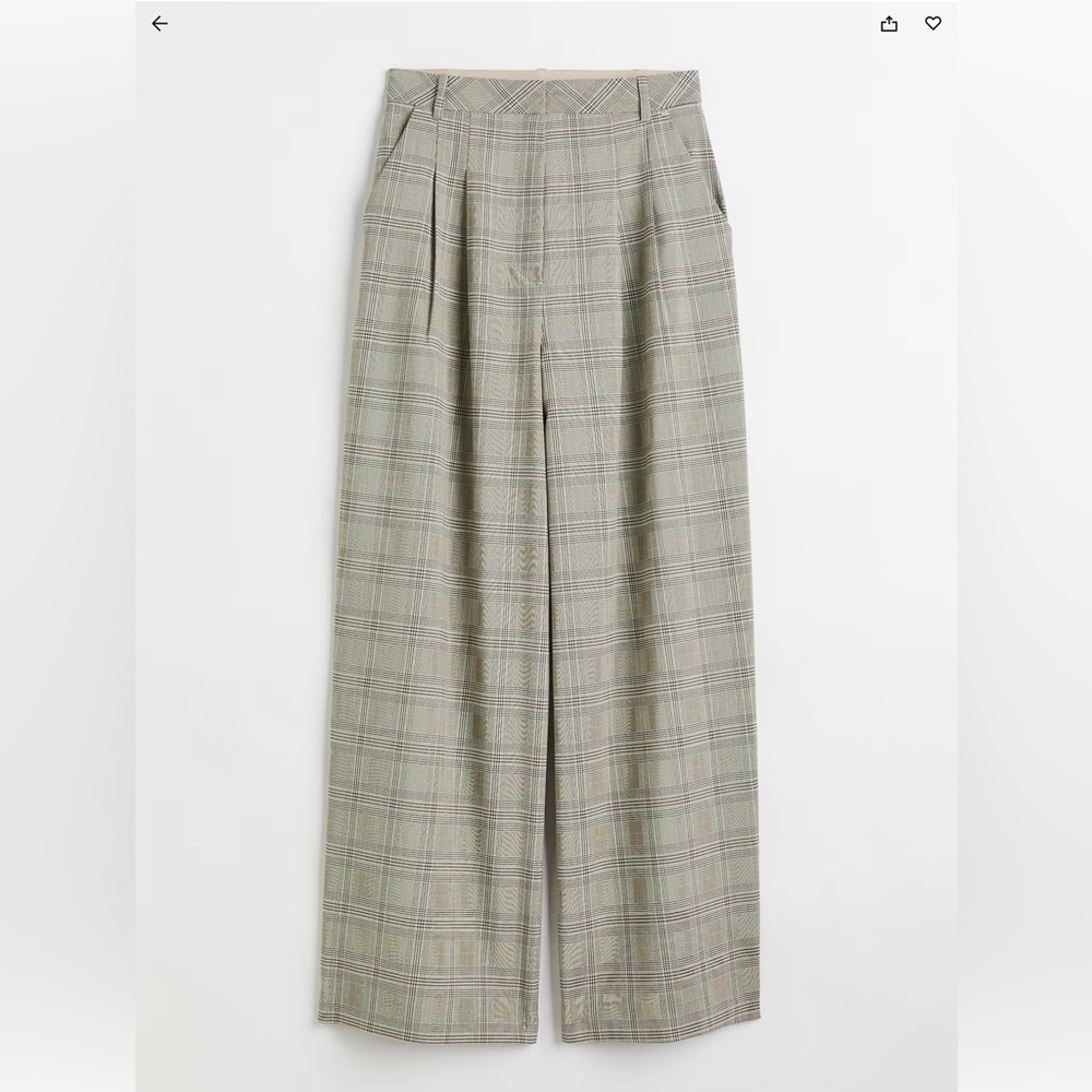 Plaid Wide Leg Trousers